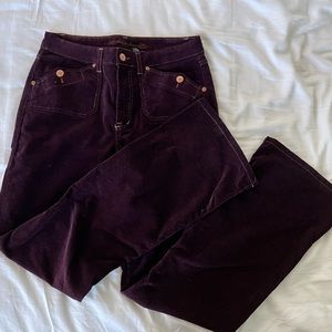 cute low waisted velvet flare jeans